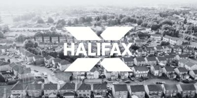 The Halifax logo is placed behind an image of UK Property