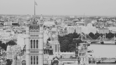 Black and White image of UK Parliament